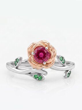 Official Disney Princess Belle Enchanted Rose Adjustable Ring, Charmed Aroma